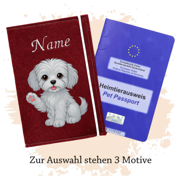 Impfpasshülle für die Hunderasse Bolonka Zwetna silber